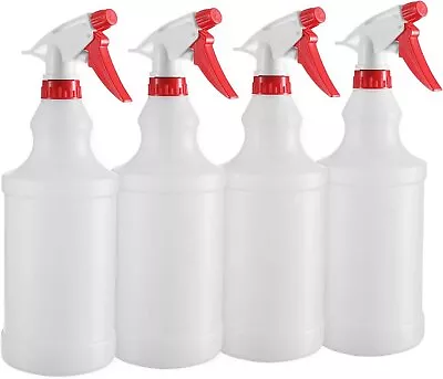 Pack Of 4-32 Oz White Plastic Spray Bottle – Empty Spray Bottles For Cleaning... • $15.99