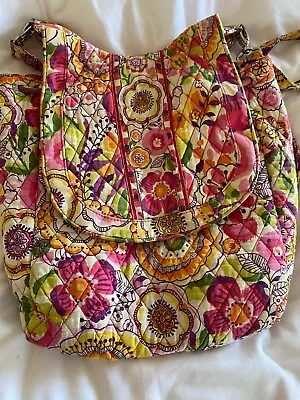 Vera Bradley Backpack Purse Drawstring/Snap Closure In Clementine Pre-owned • $6