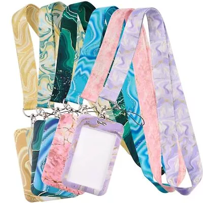 Slide Design Keychains Neck Lanyard Marble Pattern ID Badge Holder • $14.82