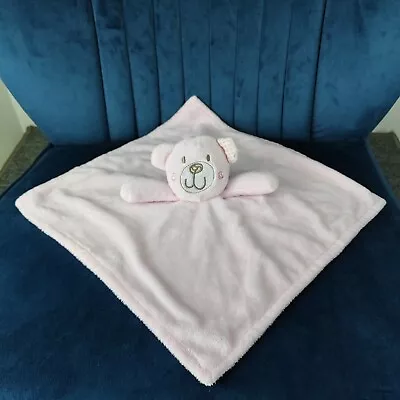 Matalan Pink Teddy Bear Baby Comforter Blanket Soft Toy • £6.99