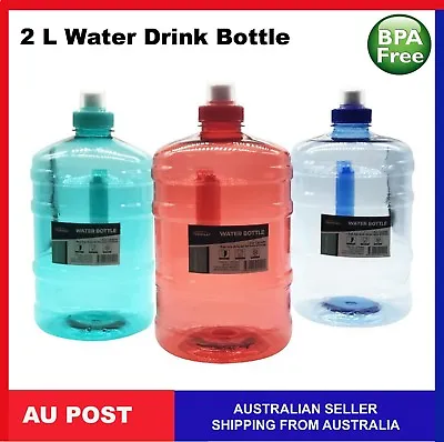 2L 1L WATER BOTTLE DRINK WITH HANDLE BPA FREE 2 Litre 1 Litre • $12.99