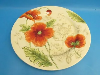 Vintage Maxcera Poppy Print China Flower Floral Circular 14.375” Plate Platter • $26