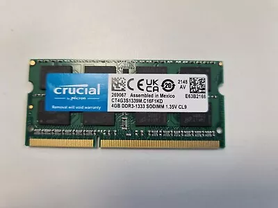 Crucial CT51264BF1339 (4 GB PC3-10600 (DDR3-1333) DDR3 SDRAM 1333 MHz SO... • £9.95