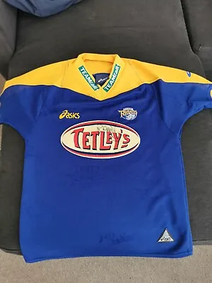 £29.99 • Buy SIGNED ASICS LEEDS RHINOS 2002 RUGBY LEAGUE Shirt Signed By Ronnie The Rhino 