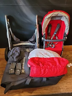 UPPAbaby Vista Pushchair Carrycot Denny Red Travel System Push Chair Stroller • £40