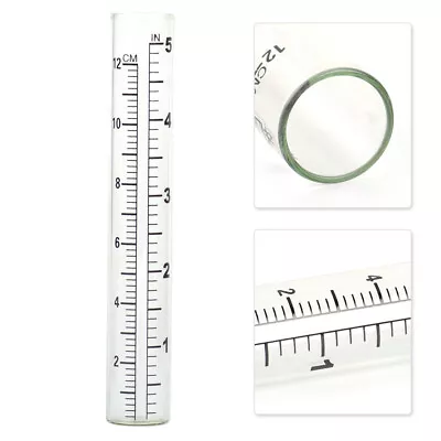 5 Inch Clear Capacity Glass Rain Gauge Replacement Tube Outdoor Garden Yard Home • £5.74