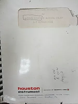 Houston Model HR-95 & Model HR-97 X-Y Recorders Instruction Manual • $20