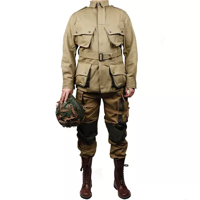 WWII WW2 US Army Airborne Paratrooper 1942 M42 Field Jacket Trousers SET • $99.99