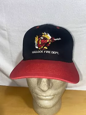 Vintage Hallock Fire Department Minnesota Snapback Trucker Hat Baseball Cap Lid • $39.99