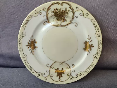 Vintage Moriyama Moriemachi Plate White Porcelain Raised Gold Filigree Detail • $24.95