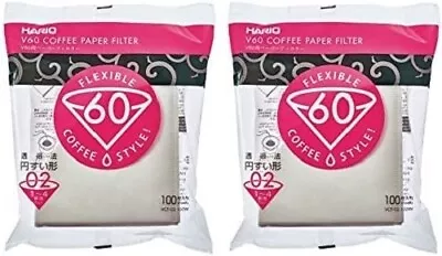 Hario V60 Paper Coffee Filters Single Use Pour Over Cone Filters Size 02 100 X2 • $38