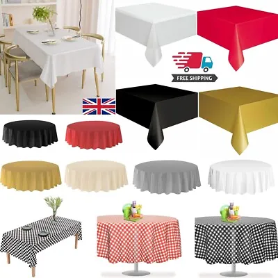 £2.29 • Buy Waterproof Disposable Plastic Table Covers Wipe Clean Party Table Cloth Cover UK
