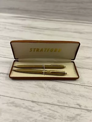 VINTAGE SET OF  STRATFORD FOUNTAIN PEN WITH CASE Empty Need In Replacement • $19.99
