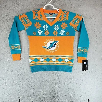 Miami Dolphins NFL Apparel Womens V Neck Pullover Winter Sweater Size XL READ • $20.30
