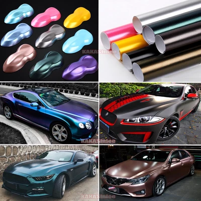 $378.84 • Buy Stretch Pearl Metallic Satin Matte Chrome Vinyl Wrap Car Sticker Bubble Free US
