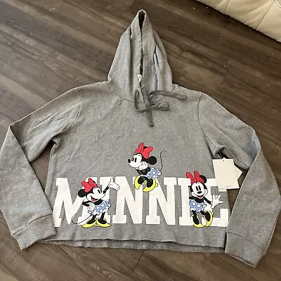 Nwt Disney Minnie Mouse Grey Cropped Hoodie  • $29