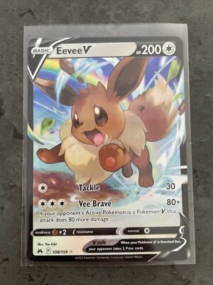 $7.20 • Buy Pokémon TCG Eevee V Crown Zenith 108/159 Holo Ultra Rare