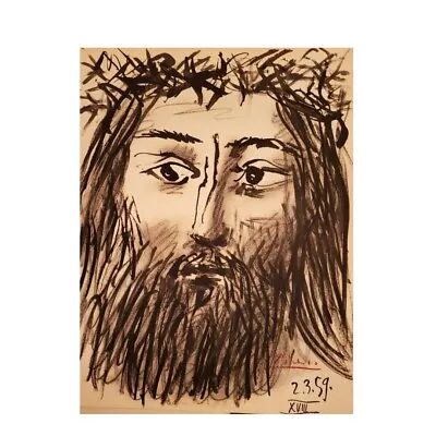 1959 Picasso   Jesuschrist   Original Hand Signed Lithograph FRAMED #2 • $399.99