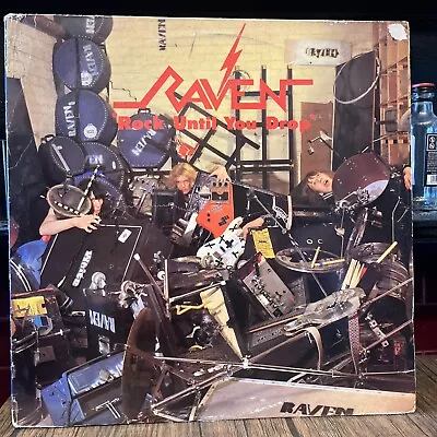 Raven “Rock Until You Drop” 1981 UK 12 Inch Vinyl LP VG+/VG+ • £19.99