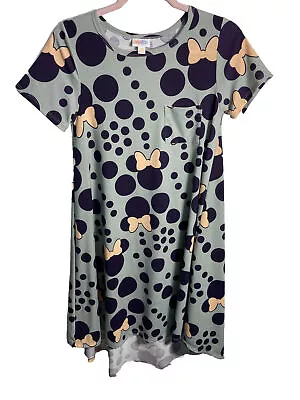 Disney LuLaRoe XXS Carly Dress Hi Low Short Sleeve Minnie Mouse Polka Dots NWOT • $29.50