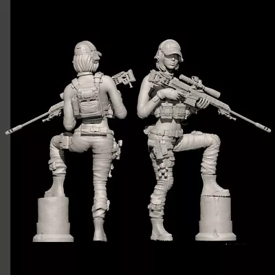 1/35 Resin Figure Model Kit Fantasy Female Sniper Unassembled Unpainted • $18.04