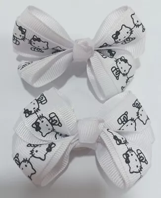 Hello Kitty Hair Clip Bows Hair Accessories Cute Y2K Kawaii White Vintage NEW • $13.57