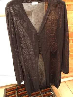 £29.80 • Buy £140 CREA CONCEPT Designer Black Linen Cardigan Size 44 ~ Unique Tailoring !