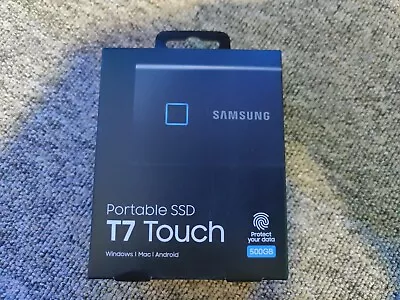 Samsung T7 Touch 500GB Portable External SSD - Black New Unopened Sealed USB-C • £75