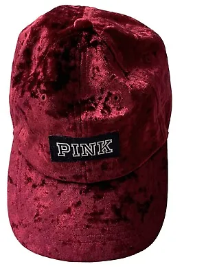 Victoria’s Secret Pink Hat Baseball Cap Velvet Red Nwt • $15.99
