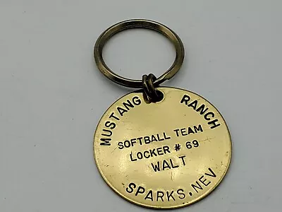 Vintage MUSTANG RANCH Sparks NV Softball Team Locker #69 Walt FOB Keychain S9 • $12.71