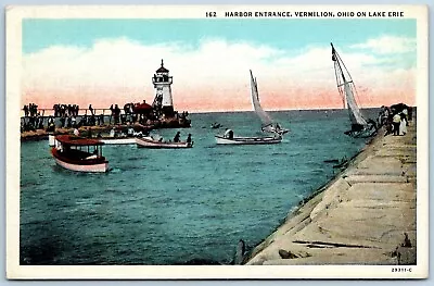 Postcard HARBOR ENTRANCE VERMILION OHIO ON LAKE ERIE Unposted • $17.42