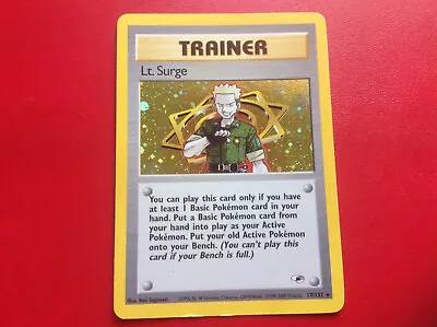 Pokemon Lt. Surge Trainer 7/132 Unlimited Ed. Gym Heroes Holo Rare MP • $15.59