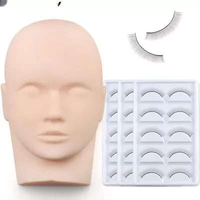 Silicone Mannequin Head For Eyelash Extension With Practice False Eyelashes • $21.79