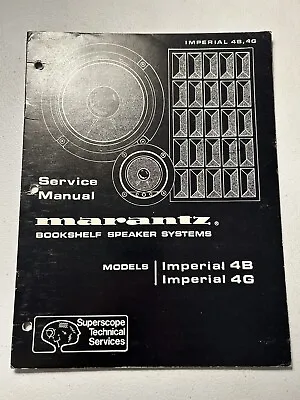 Marantz Imperial 4B 4G Bookshelf Speaker Systems Service Manual Vintage Original • $11.99