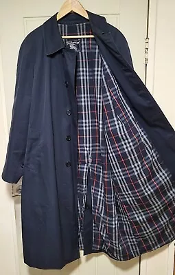 £64 • Buy Burberry £1490 Gabardine Trench Mac Over Coat 52 R Xl Nova Check Car Camden Vtg