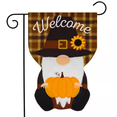 Pilgrim Gnome Thanksgiving Burlap Garden Flag Humor 12.5  X 18  Briarwood Lane • $11.99