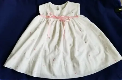 Vintage C.I. Castro & Co. Toddler Girls 3T White Embroidered Sleeveless Dress • $9.95