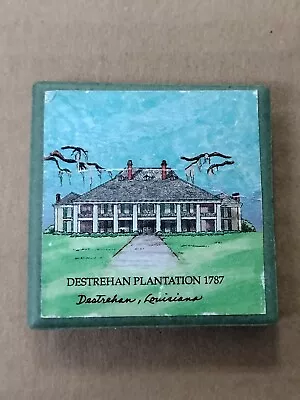 Vintage Destrehan Plantation Louisiana Souvenir Fridge Magnet Ceramic Tile • $14.99