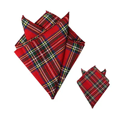 Scottish Burns Night Red Design Handkerchief Square Hanky - Royal Stewart Tartan • £3.99