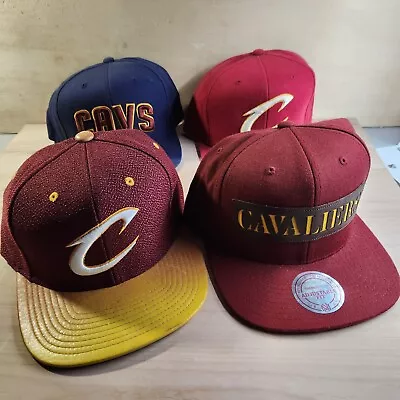 Lot Of 4 NEW Cleveland Cavaliers NBA MITCHELL & NESS Snapback Hats CAVS • $59.99