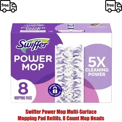 Swiffer Power Mop Multi-Surface Mopping Pad Refills 8 Count Mop Heads • $13.64