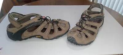 Merrell Chameleon II Web Nubuck Leather Slip-on Hiking Sandals Men's Size 13 • $20