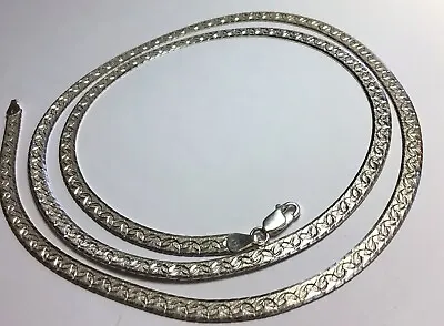 Italian MILOR Sterling Silver 925 30” Reversible Thick Herringbone Necklace 5mm • $38.99