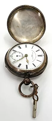 Vintage Russell & Son Key Wind Sterling Silver 19/s Pocket Watch *PARTS/REPAIR* • $149.95