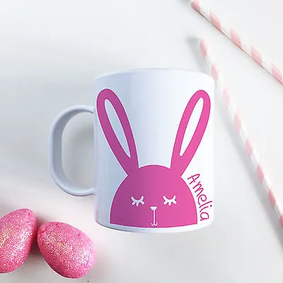 £10.99 • Buy Personalised Pink Bunny Plastic Mug Children's Easter Gift Juice Cup Any Name