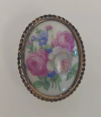 Vintage Limoges France Flower Floral Brooch • £9.99