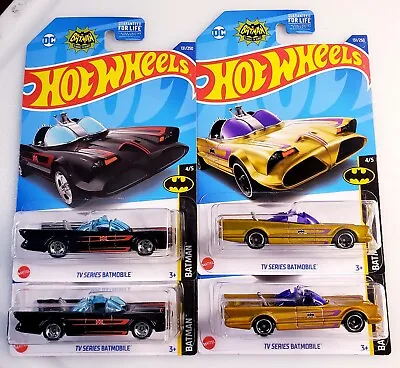 2022 Hot Wheels Black Gold TV Series Batmobile 131/250 Batman 4/5 Lot Of 4 • $10