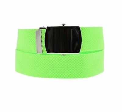 £5.99 • Buy Unisex Neon Green Novelty Fancy Dress Canvas Belt Adjustable One Size New 