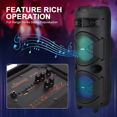 5000W Portable Bluetooth Party Speaker Sub Woofer Heavy Bass Sound System & Mic • $70.99