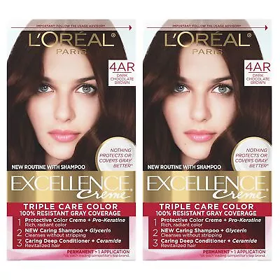 L'Oreal Paris Excellence Creme Permanent Hair Color 4AR Dark Chocolate Brown • $14.47